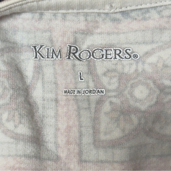 Kim Rogers Pink and White Boxy Short Sleeve T-Shirt - Picture 3 of 4